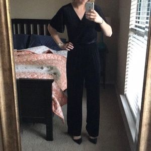 Black velvet jumpsuit